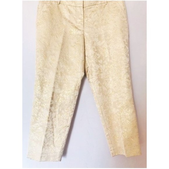 J. CREW CREAM GOLD BROCADE SKIMMER PANTS 14 NWT - Picture 6 of 10
